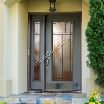 Входная стеклянная дверь для дачи полуторная серая МТД-3442 - купить от производителя Мосдвери Входная стеклянная дверь для дачи полуторная серая МТД-3442